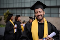 Young man at a postdoc graduation