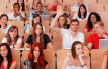 Students in an auditorium in Austria